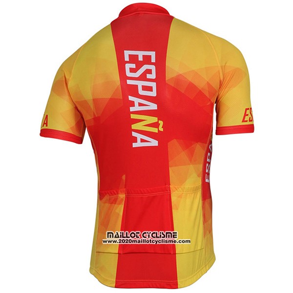 2017 Maillot Ciclismo Espagne Jaune et Rouge Manches Courtes et Cuissard